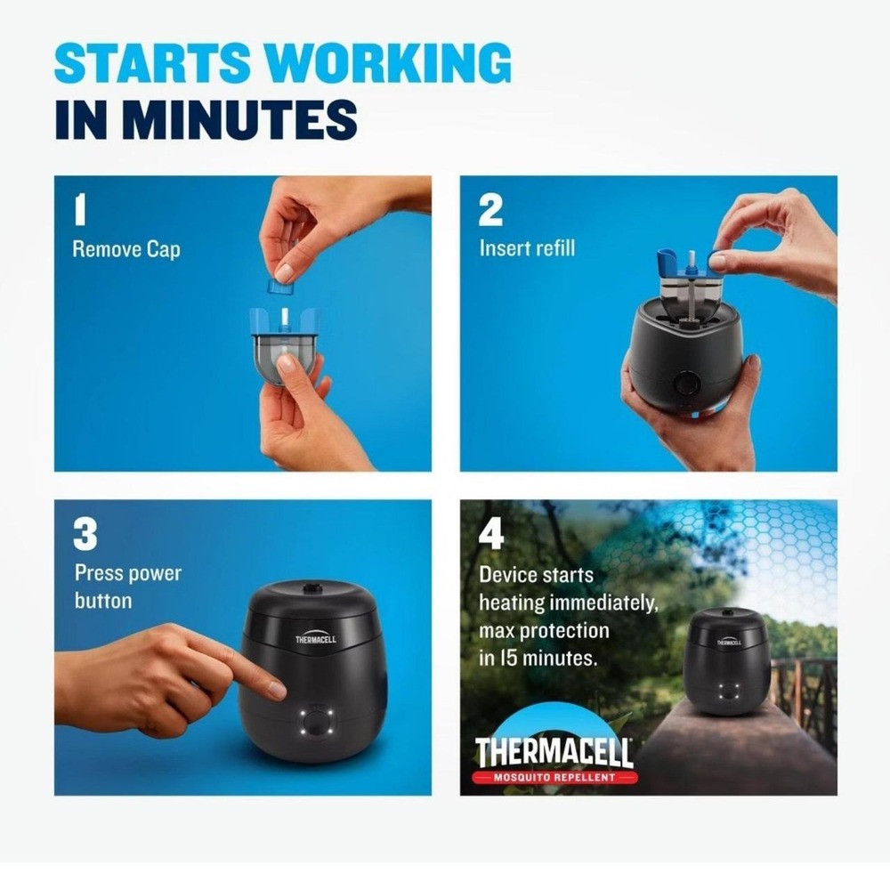 New Thermacell Mosquito Repellent Refills 36-Hour Refill Outdoor Set of 4 - Picture 5 of 5